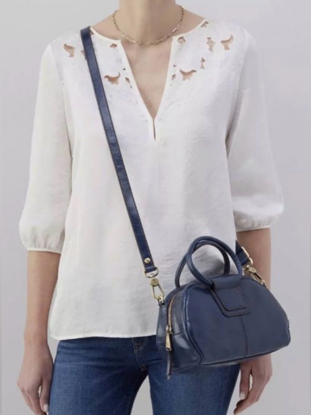 HOBO Shelia Blue Leather Mini Satchel Excellent Condition